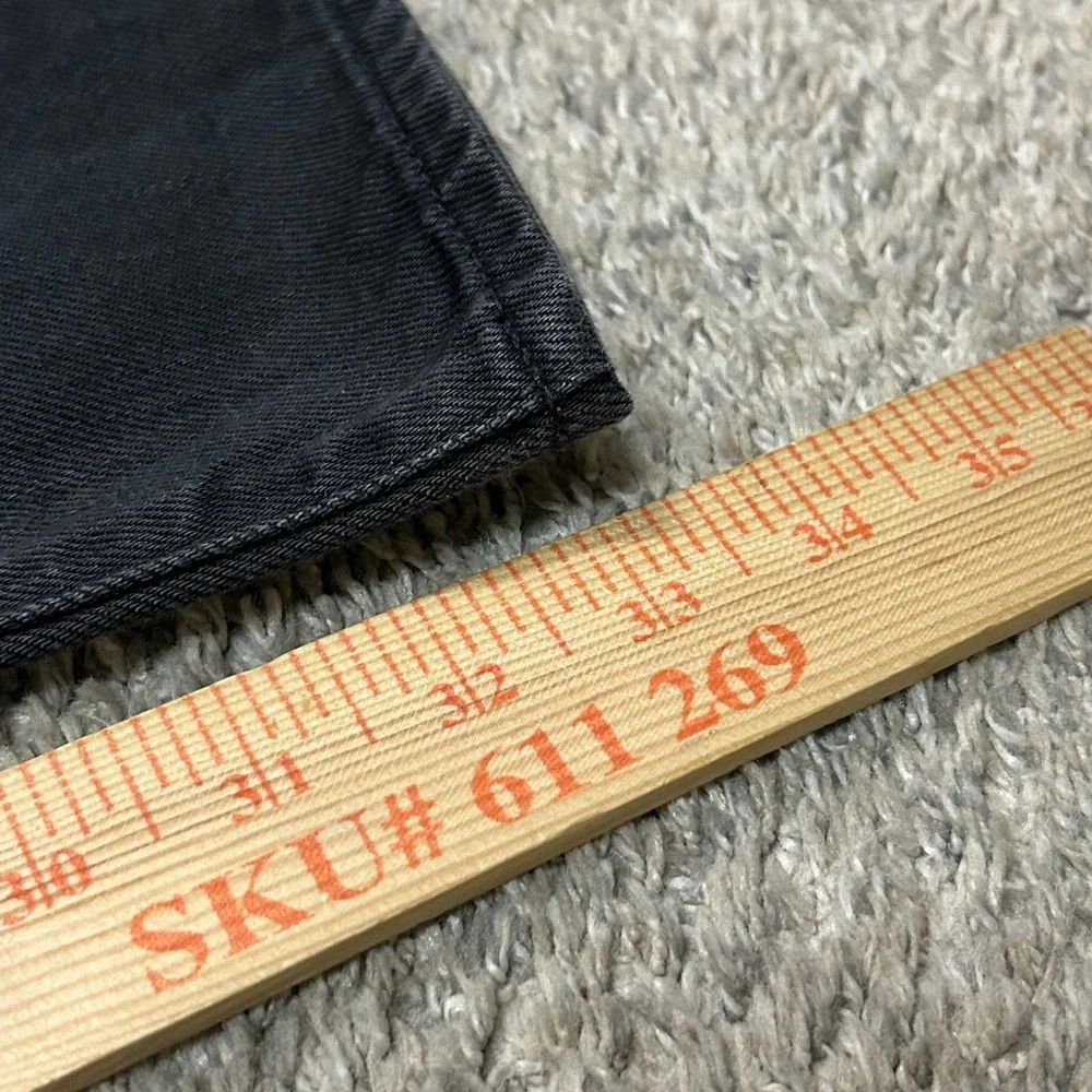 7 For All Mankind Jeans Carsen 36x33 Charcoal Black Straight Leg Cotton Denim